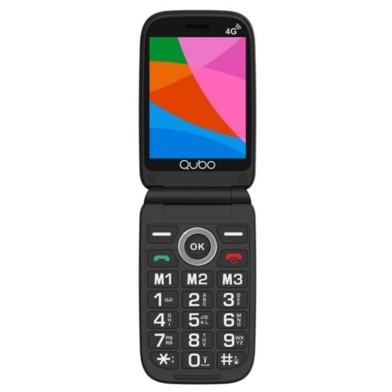 Teléfono móvil qubo x-340cb 4g para personas mayores/ negro