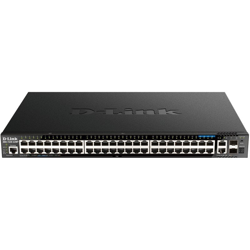 Switch gestionable d-link dgs-1520-52mp/e 52 puertos/ rj-45 2.5gbps/ sfp/ poe