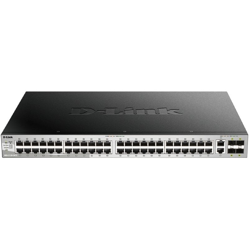 Switch gestionable d-link dgs-3130-54ts/e 50 puertos/ rj-45 10gbps/ sfp/ poe