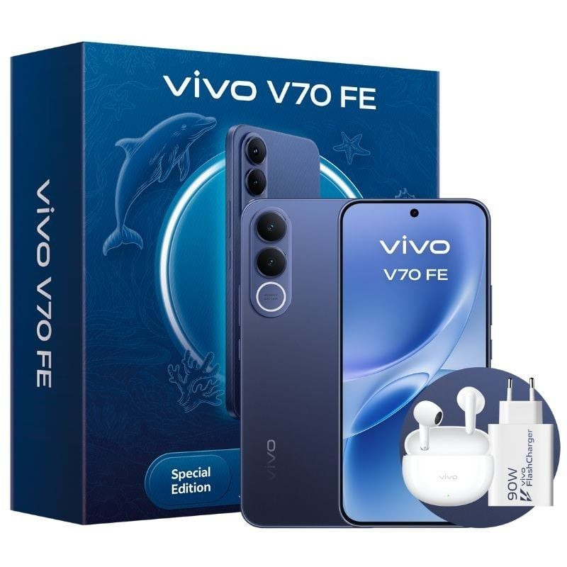 Smartphone vivo v70 fe 8gb/ 512gb/ 6.83'/ 5g/ azul/ incluye cargador + auriculares