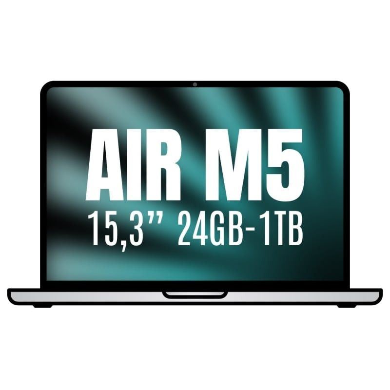 Apple macbook air 15,3'/ m5 10-core cpu/ 24gb/ 1tb ssd/ 10-core gpu/ plata
