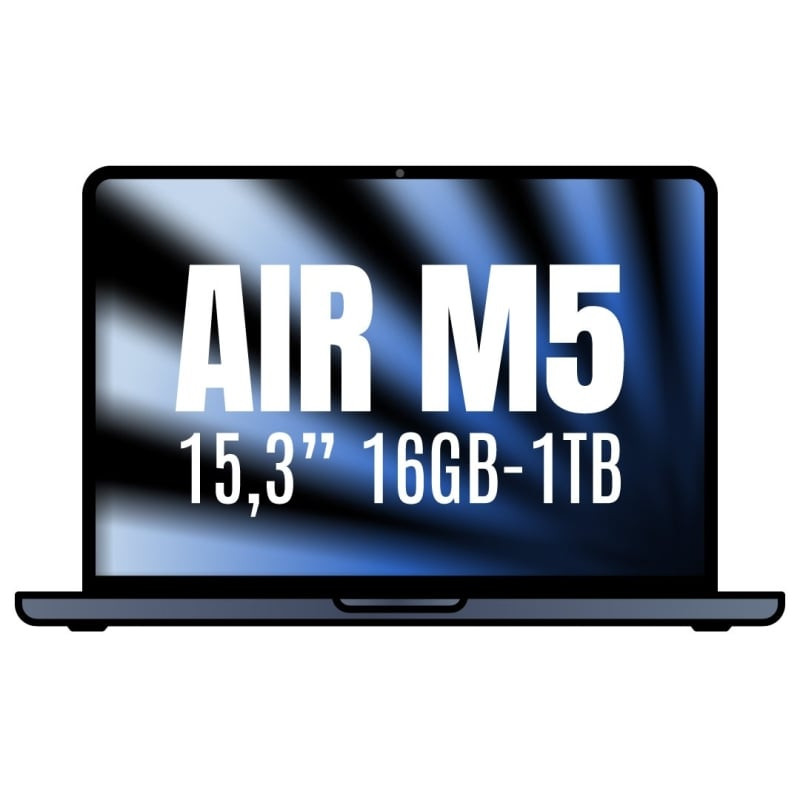 Apple macbook air 15,3'/ m5 10-core cpu/ 16gb/ 1tb ssd/ 10-core gpu/ medianoche