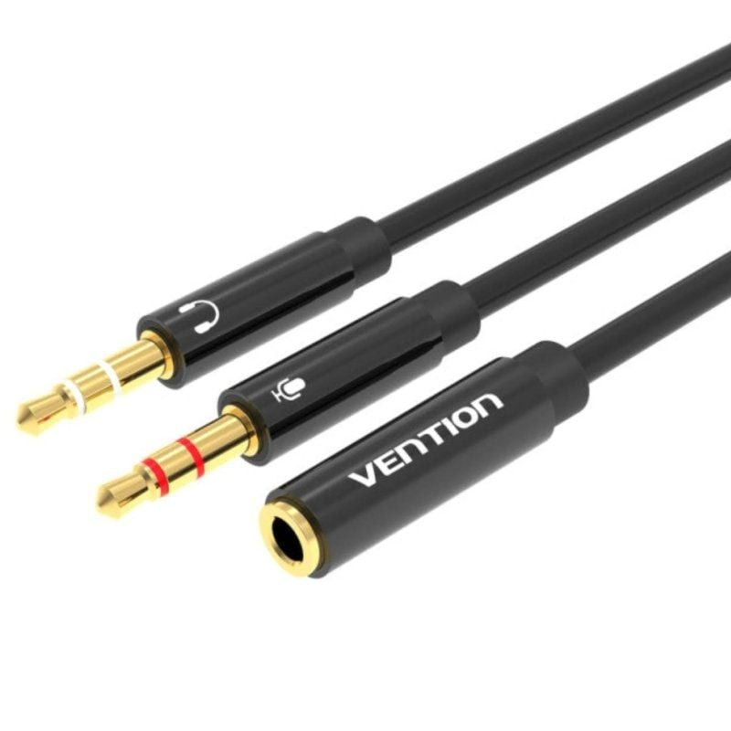 Cable estéreo vention bbtby/ 2x jack 3.5 macho - jack 3.5 hembra/ 30cm/ negro Cable estéreo vention bbtby/ 2x jack 3.5 macho - jack 3.5 hembra/ 30cm/ negro