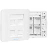 Placa de pared tipo 86 vention iffw0/ 4 puertos rj45