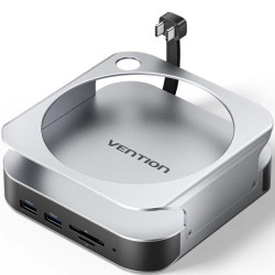Docking para mac mini usb tipo-c vention thihag/ ranura ssd m.2/ 4xusb/ 1xusb tipo-c/ 1xdisplayport 4k/ 1xlector tarjetas/ 