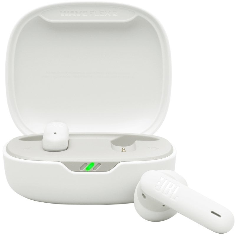Auriculares bluetooth jbl wave flex 2 con estuche de carga/ autonomía 10h/ blancos