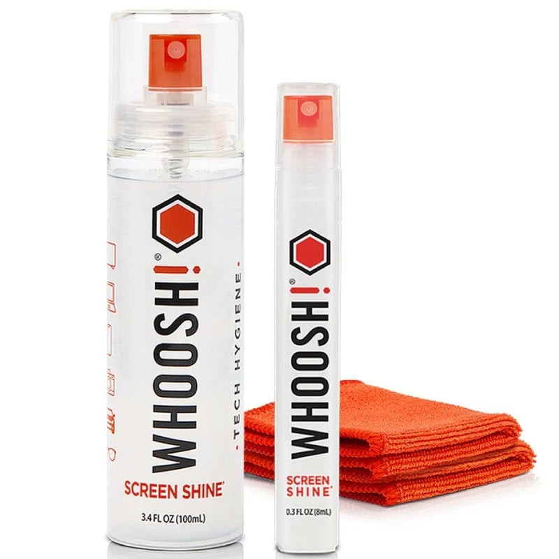 Kit limpiador de pantallas whoosh kit duo wsh004/ spray 100ml + spray 8ml + 2 paños microfibra