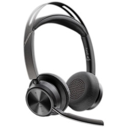 Auriculares inalámbricos polyvoyager focus 2 usb-c-c + adaptador usb-c/a/ con micrófono/ bluetooth/ negros