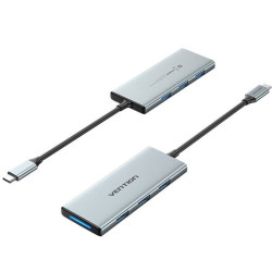 Docking usb tipo-c vention tophb/ 1xhdmi/ 3xusb/ 1xlector tarjetas sd y microsd/ gris
