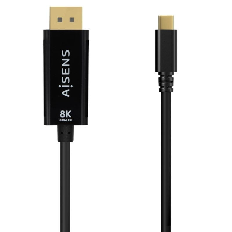 Cable conversor aisens a109-0689/ usb tipo-c macho - displayport macho/ hasta 27w/ 1250mbps/ 1.8m/ negro Cable conversor aisens a109-0689/ usb tipo-c macho - displayport macho/ hasta 27w/ 1250mbps/ 1.8m/ negro