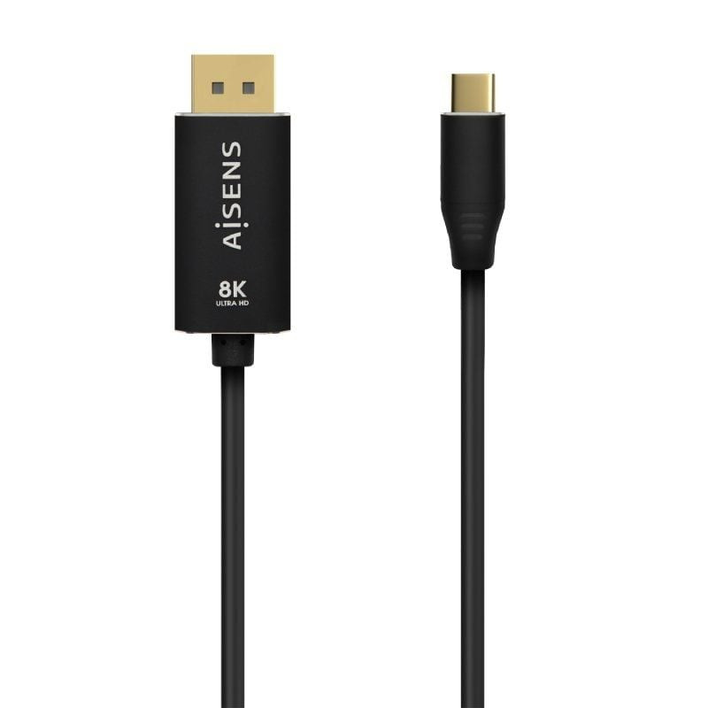 Cable conversor displayport 8k 60hz aisens a109-0686/ usb tipo-c macho - displayport macho/ hasta 27w/ 1250mbps/ 80cm/ negro Cable conversor displayport 8k 60hz aisens a109-0686/ usb tipo-c macho - displayport macho/ hasta 27w/ 1250mbps/ 80cm/ negro