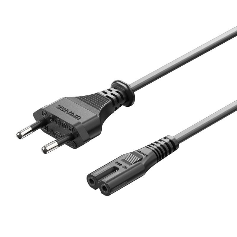 Cable alimentación forma 8 vention zclbac/ cee7/16 macho - c7 hembra/ 1.8m