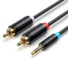 Cable estéreo vention bclbh/ jack 3.5 macho - 2x rca macho/ 2m/ negro