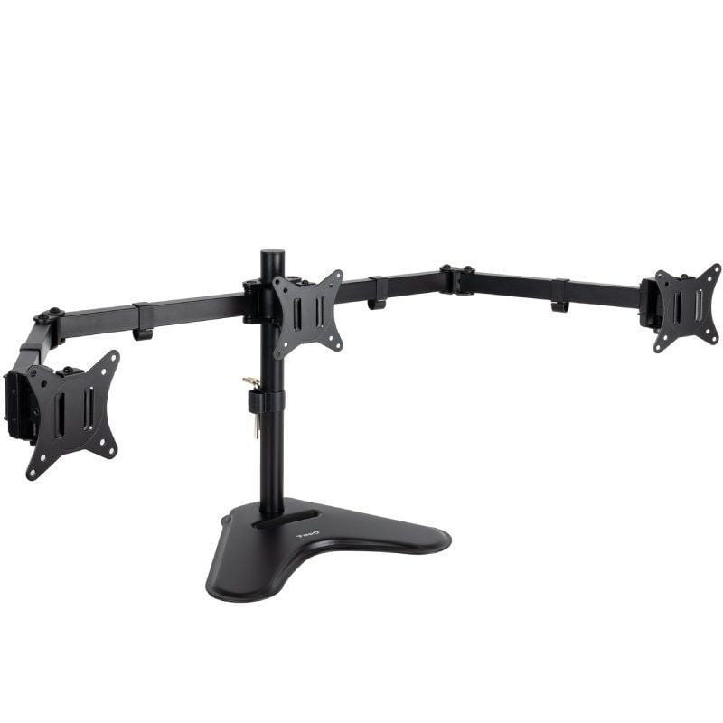 Soporte de sobremesa para 3 monitores tooq db1704tn-b/ giratorio/ inclinable/ hasta 7kg