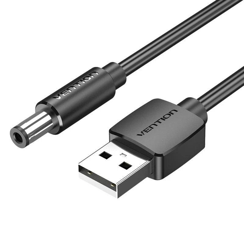 Cable alimentación vention ceybg/ usb-a macho - dc 5.5mm macho/ 1.5m/ negro