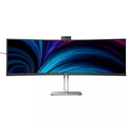 Monitor profesional ultraparonámico curvo philips 49b2u5900ch 48.8'/ dual qhd/ webcam/ multimedia/ regulable en altura/ plata y 