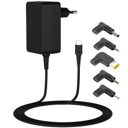 Cargador universal leotec notebook 45w type-c/ 1x usb tipo-c/ 2.25a