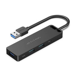 Docking usb 3.0 vention chvbb/ 3xusb/ 1xmicrousb pd/ 1xlector tarjetas/ negro