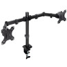 Soporte de mesa para 2 monitores tooq db1802tn-b/ giratorio/ inclinable/ hasta 8kg