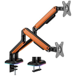Soporte de mesa gaming con contrapeso para 2 monitores y tv aisens dt32tsr-251/ giratorio/ inclinable/ hasta 9kg/ con 