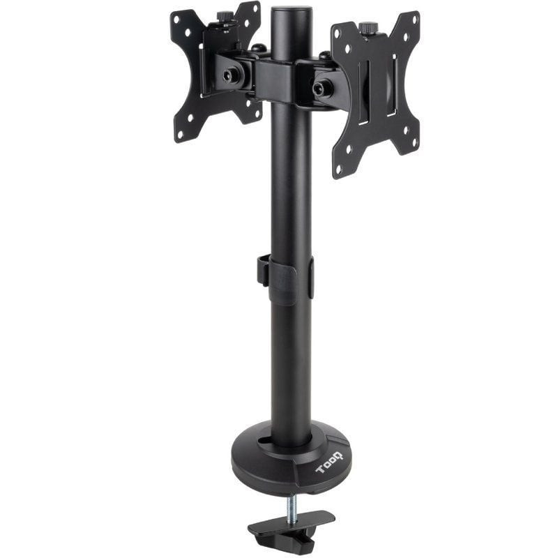 Soporte de mesa para 2 monitores tooq db1132tn-b/ giratorio/ inclinable/ hasta 8kg
