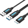 Cable usb 3.0 vention cqpbf/ usb macho - microusb macho/ usb 2.0 macho/ 5gbps/ 1m/ negro