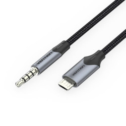 Cable conversor estéreo vention bdgbf/ microusb macho - jack 3.5 macho/ 1m/ negro