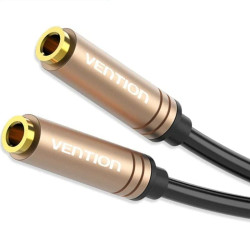 Cable estéreo vention bfaby/ jack 3.5 hembra - jack 3.5 hembra/ 30cm/ oro rosado