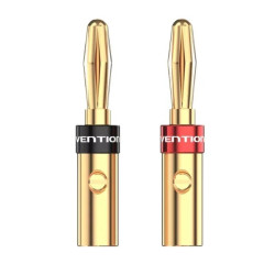 Adaptador/ conector banana vention bfdj0-2/ cable de audio hembra - banana macho/ 2 uds/ dorado