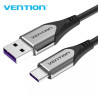 Cable usb 2.0 tipo-c vention cofhi/ usb tipo-c macho - usb macho/ hasta 100w/ 480mbps/ 3m/ gris