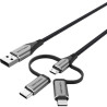 Cable usb 2.0 tipo-c vention cqjhg/ usb macho/ usb tipo-c macho - microusb macho - lightning macho/ 480mbps/ 1.5m/ gris
