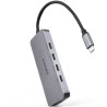 Hub usb tipo-c nanocable 10.16.4505/ 4xusb tipo-c/ 1xusb tipo-c dp/ gris