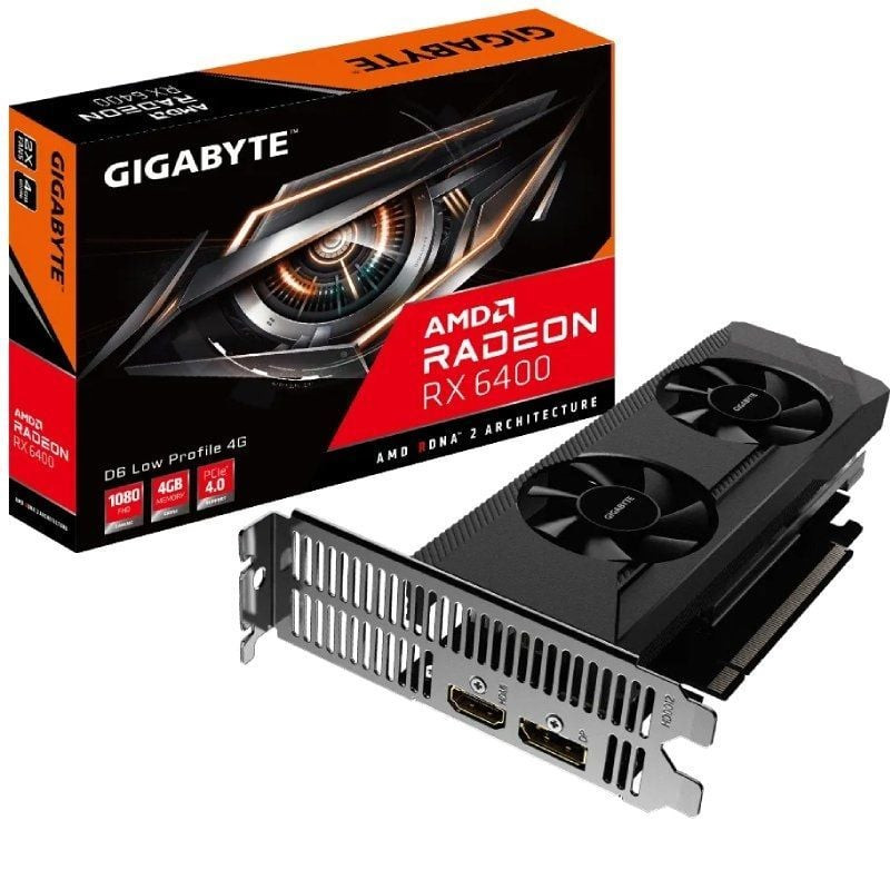 Tarjeta gráfica radeon rx 6400 d6 low profile 4g/ 4gb gddr6
