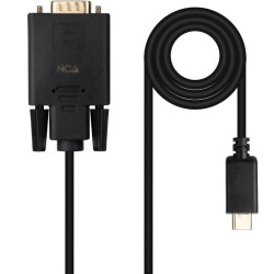 Cable conversor nanocable 10.15.5202/ usb tipo-c macho -vga macho/ 1.8m/ negro