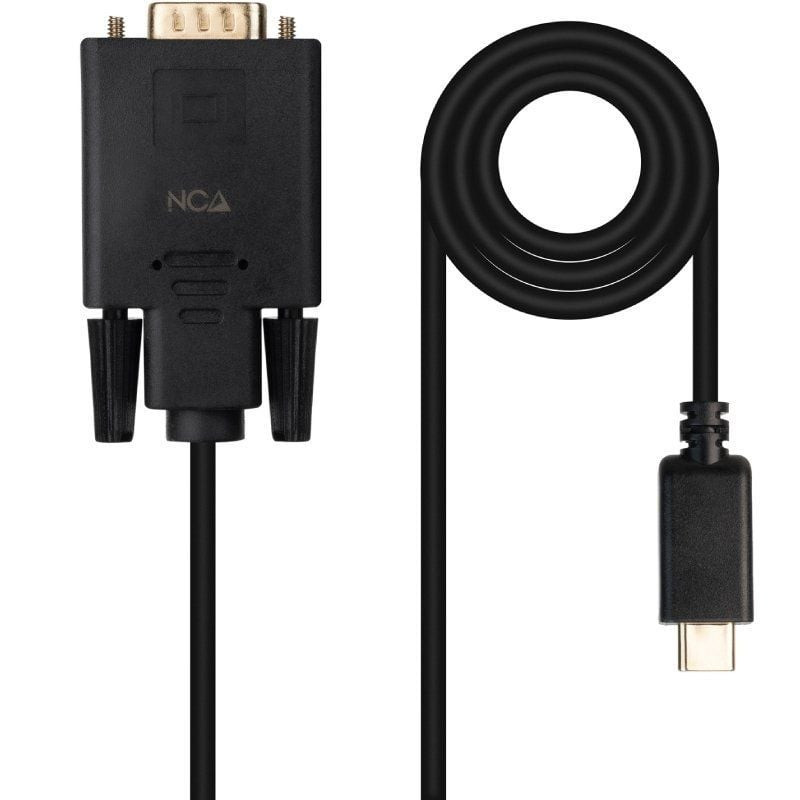 Cable conversor nanocable 10.15.5202/ usb tipo-c macho -vga macho/ 1.8m/ negro