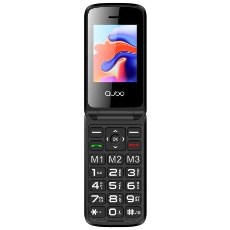 Teléfono móvil qubo x-247 4g para personas mayores/ negro y azul