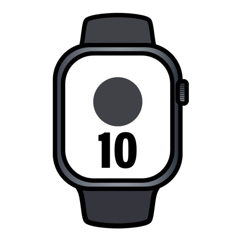 Apple watch series 10/ gps/ cellular/ 42mm/ caja de aluminio negro azabache / correa deportiva negra s/m Apple watch series 10/ gps/ cellular/ 42mm/ caja de aluminio negro azabache / correa deportiva negra s/m