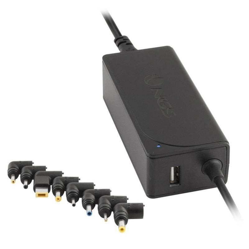 Cargador de portátil ngs w-45w/ 45w/ automático/ 8 conectores/ voltaje 19-20v/ 1 usb