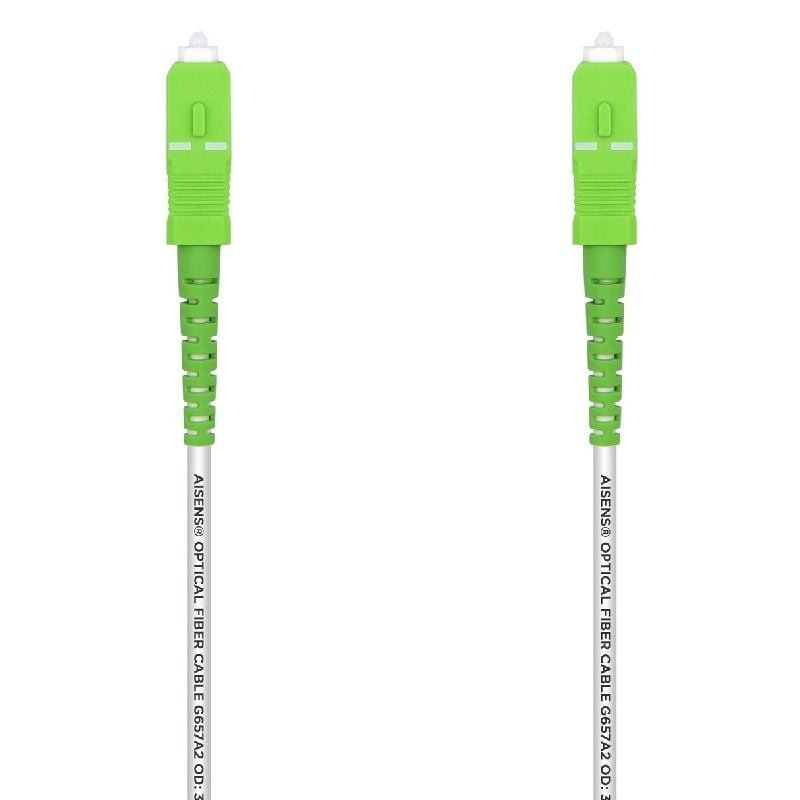 Cable de fibra óptica g657a2 3.0 aisens a152-0499/ lszh/ 15m/ blanco