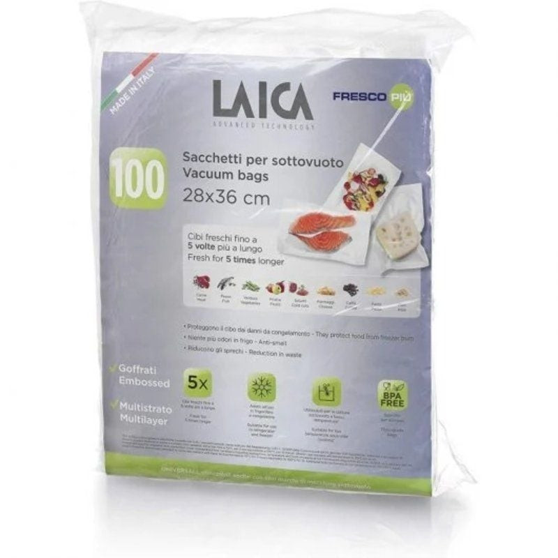 Bolsa para envasar al vacío laica vt3512/ 28 x 36cm/ 100 bolsas Bolsa para envasar al vacío laica vt3512/ 28 x 36cm/ 100 bolsas