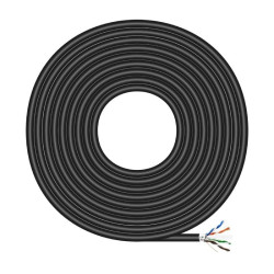 Bobina de cable rj45 para exteriores ftp awg24 aisens a135-0673 cat.6/ 100m/ impermeable/ negro
