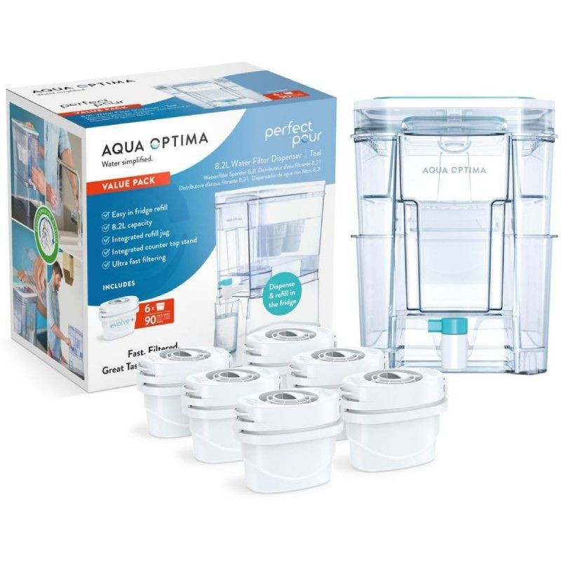 Depósito de agua filtrada aqua optima wd1001/ 8.2l/ incluye 6 filtros Depósito de agua filtrada aqua optima wd1001/ 8.2l/ incluye 6 filtros